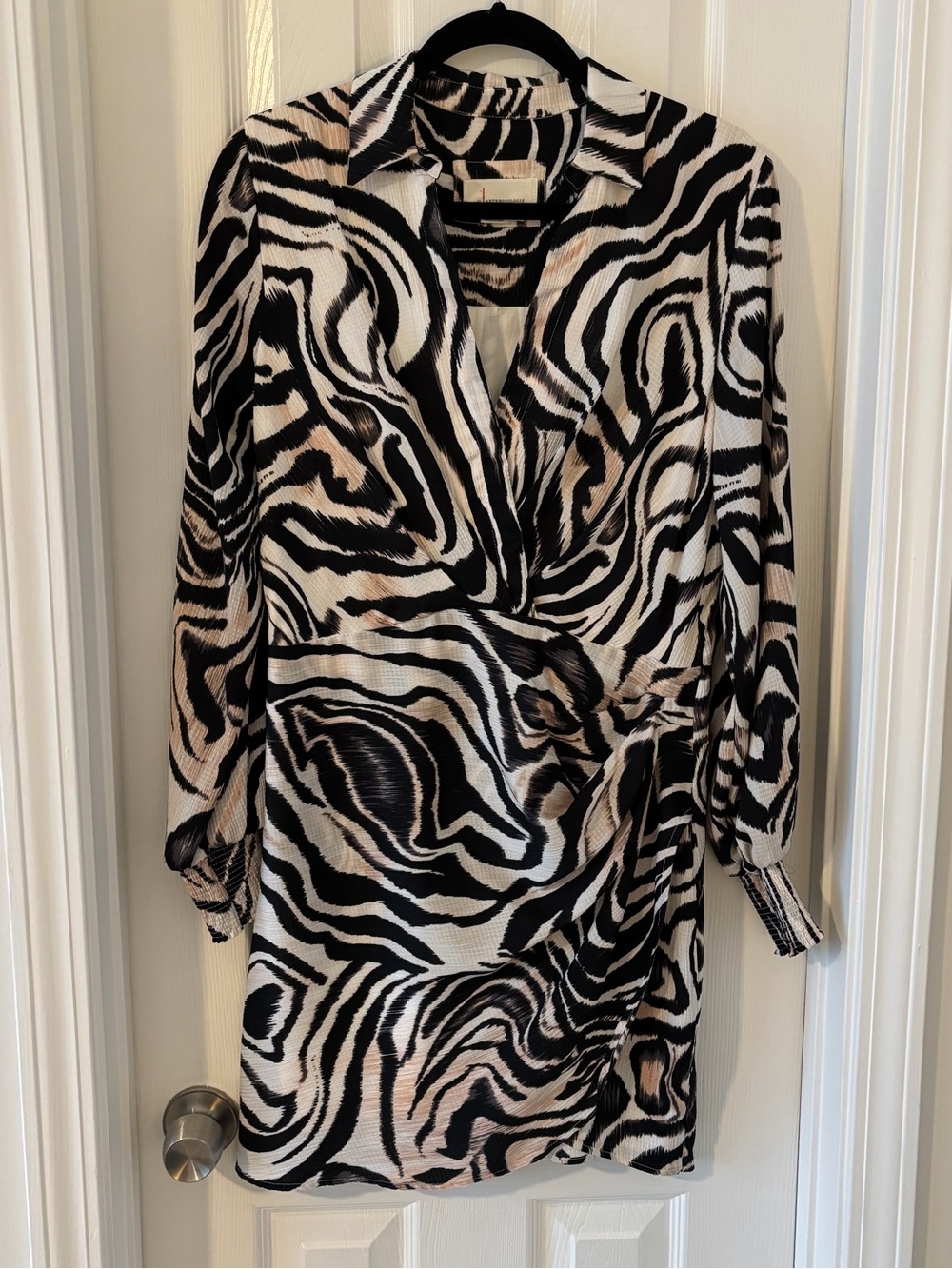 Anthropologie Zebra-Print Wrap Dress